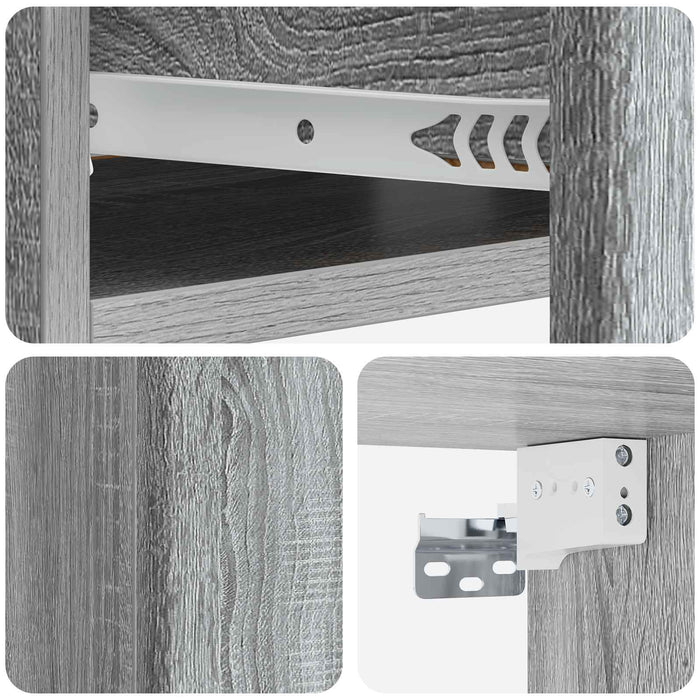 Masă laterală montată pe perete Sonoma gri 59 x 34,5 x 17 cm - WALTI WALTI
