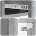 Masă laterală montată pe perete Sonoma gri 59 x 34,5 x 17 cm - WALTI WALTI