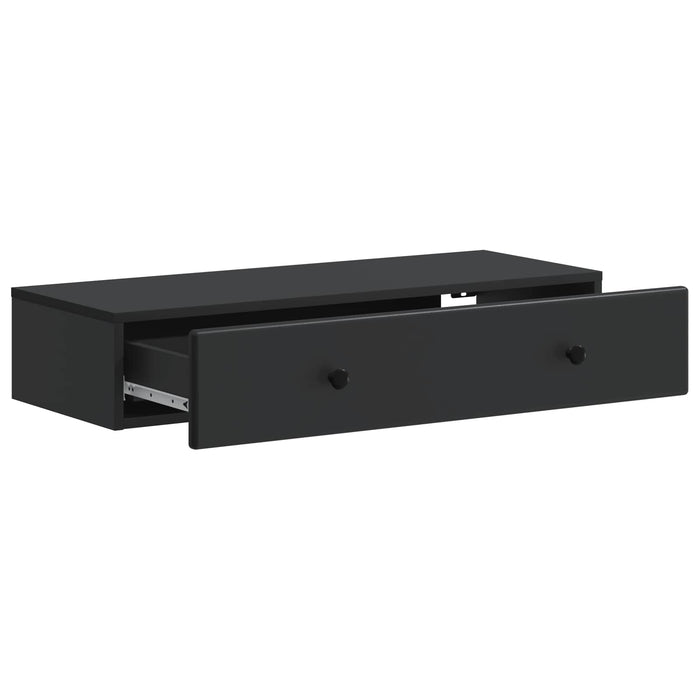 Masă laterală montată pe perete Negru 87,5 x 34,5 x 17 cm - WALTI WALTI