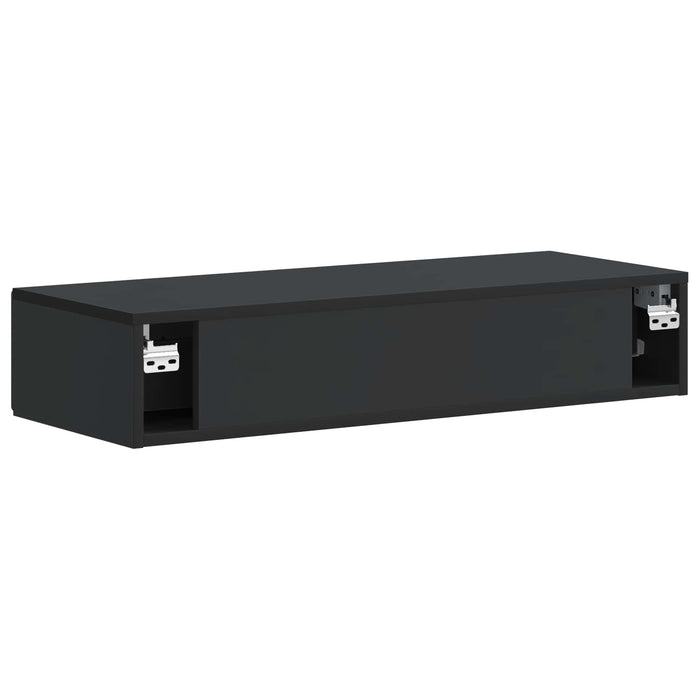 Masă laterală montată pe perete Negru 87,5 x 34,5 x 17 cm - WALTI WALTI