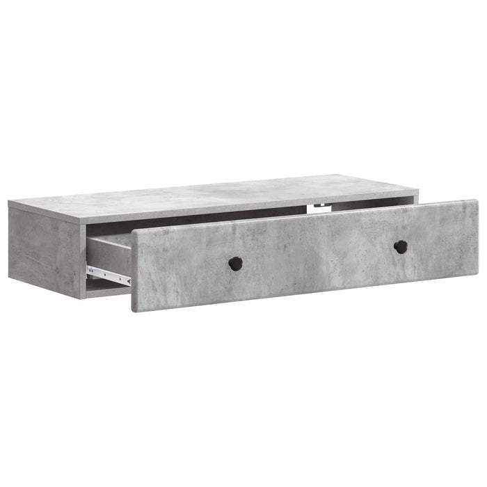 Masă laterală montată pe perete Gri Beton 87,5 x 34,5 x 17 cm - WALTI WALTI