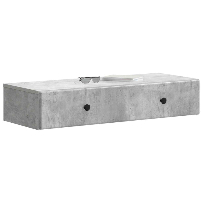 Masă laterală montată pe perete Gri Beton 87,5 x 34,5 x 17 cm - WALTI WALTI