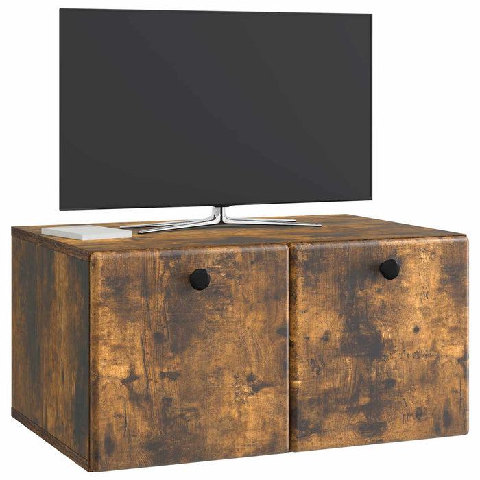 Oglindă TV montată pe perete Stejar fumuriu 59,5 x 41 x 30 cm - WALTI WALTI
