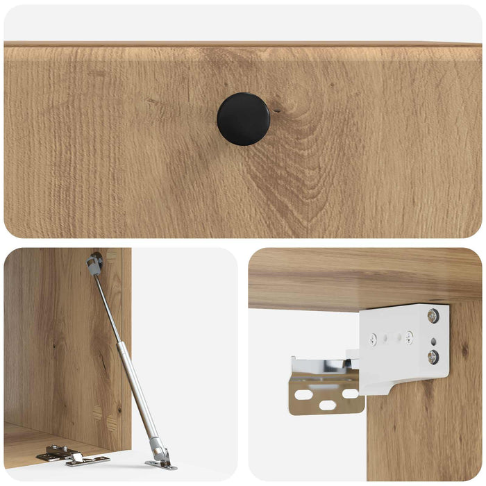 Oglindă TV montată pe perete Stejar Artizanal 59,5 x 41 x 30 cm - WALTI WALTI