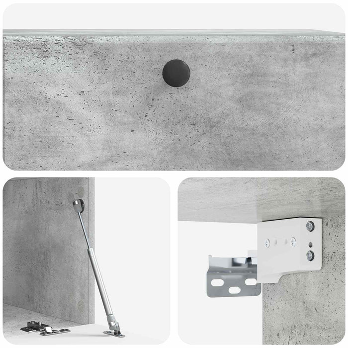 Oglindă TV montată pe perete Gri Beton 78,5 x 41 x 30 cm - WALTI WALTI