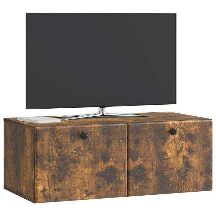 Oglindă TV montată pe perete Stejar fumuriu 78,5 x 41 x 30 cm - WALTI WALTI