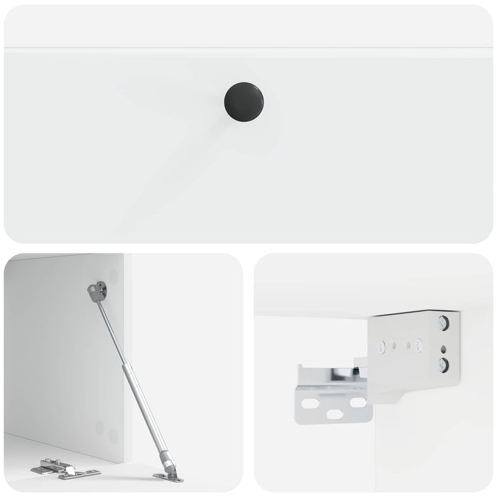 Oglindă TV montată pe perete 98 x 41 x 30 cm Alb Lemn prelucrat - WALTI WALTI