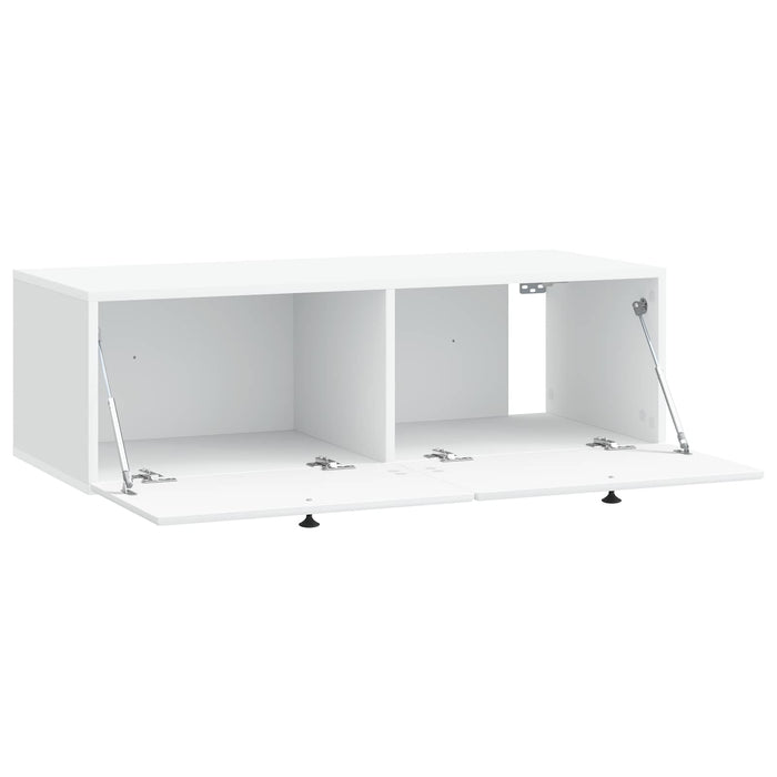 Oglindă TV montată pe perete 98 x 41 x 30 cm Alb Lemn prelucrat - WALTI WALTI