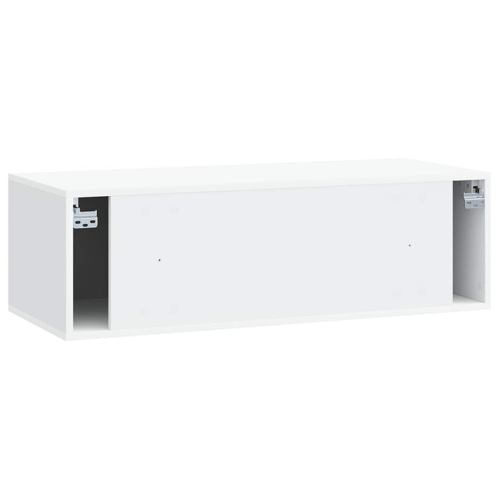 Oglindă TV montată pe perete 98 x 41 x 30 cm Alb Lemn prelucrat - WALTI WALTI