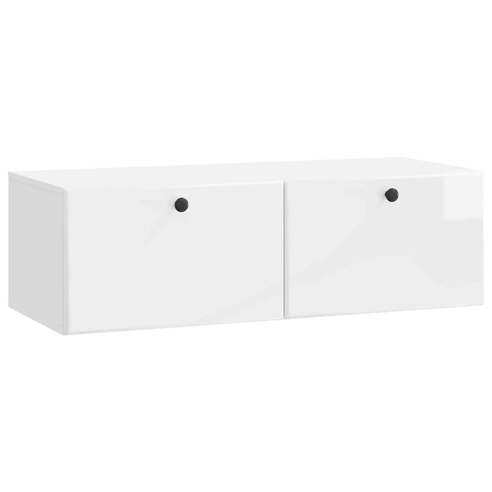 Oglindă TV montată pe perete Alb foarte lucios 98 x 41 x 30 cm - WALTI WALTI