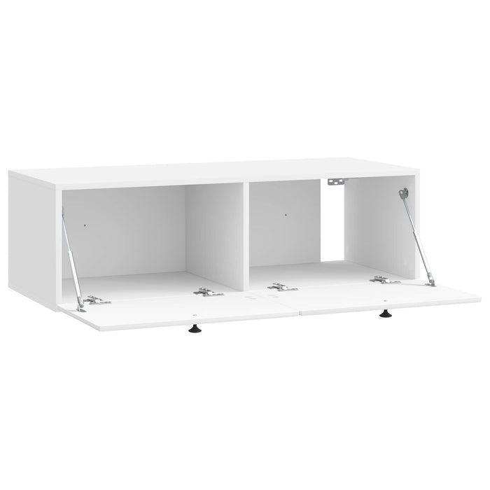 Oglindă TV montată pe perete Alb foarte lucios 98 x 41 x 30 cm - WALTI WALTI