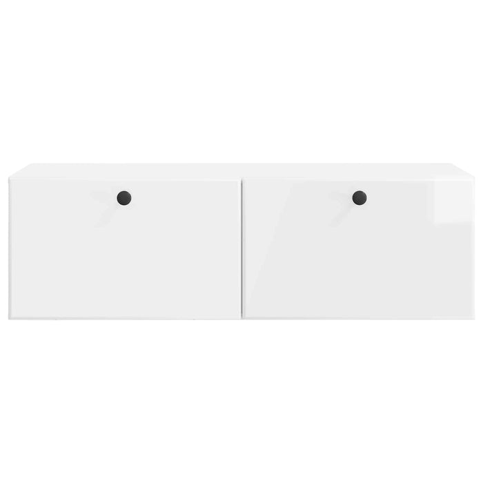 Oglindă TV montată pe perete Alb foarte lucios 98 x 41 x 30 cm - WALTI WALTI