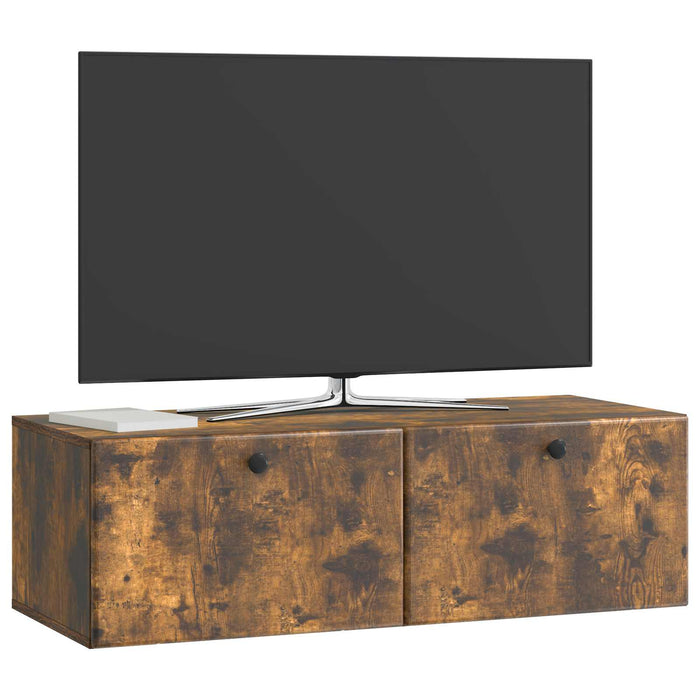 Oglindă TV montată pe perete Stejar fumuriu 98 x 41 x 30 cm - WALTI WALTI