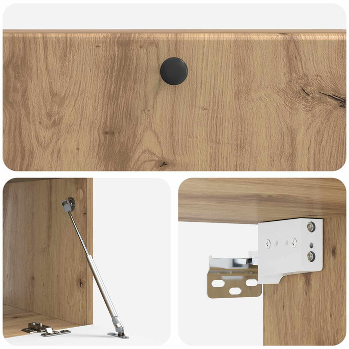 Oglindă TV montată pe perete Stejar Artizanal 98 x 41 x 30 cm - WALTI WALTI