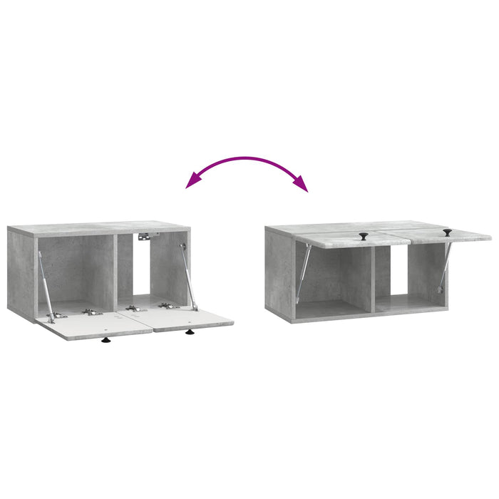 Oglindă TV montată pe perete Gri Beton 59,5 x 31 x 30 cm - WALTI WALTI