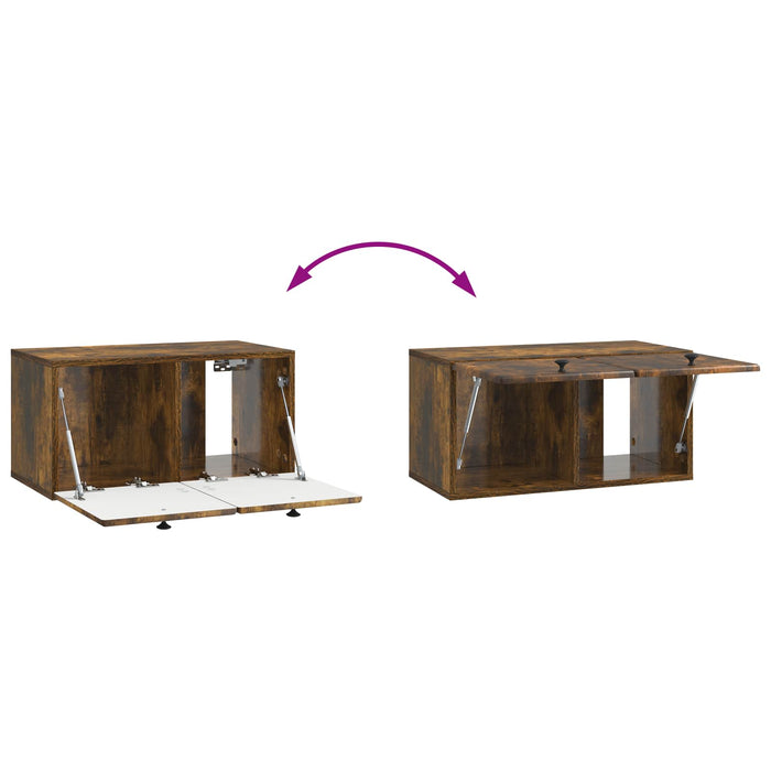 Oglindă TV montată pe perete Stejar fumuriu 59,5 x 31 x 30 cm - WALTI WALTI
