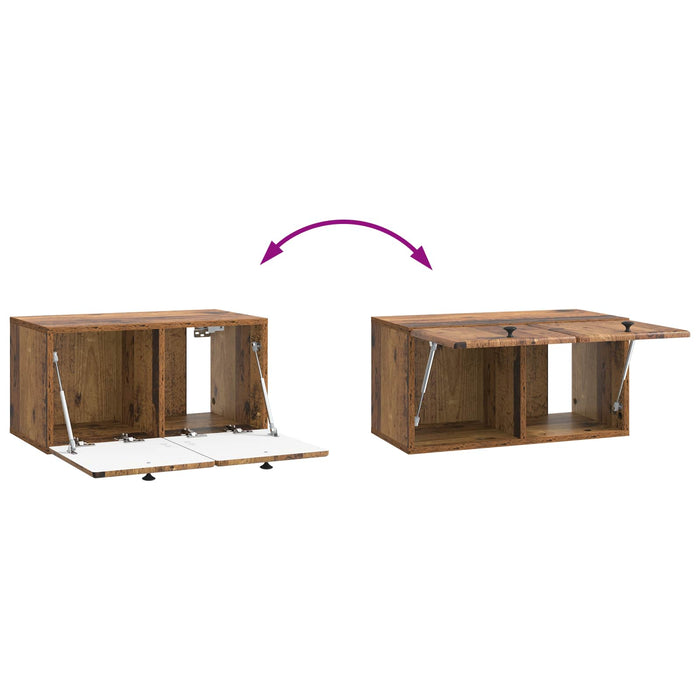 Oglindă TV montată pe perete 59,5 x 31 x 30 cm Lemn vechi - WALTI WALTI