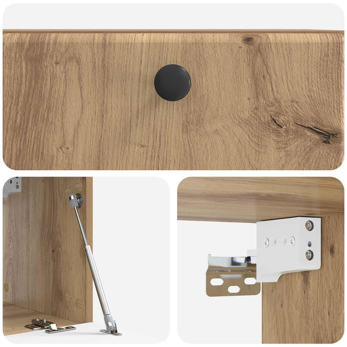 Oglindă TV montată pe perete Stejar Artizanal 59,5 x 31 x 30 cm - WALTI WALTI