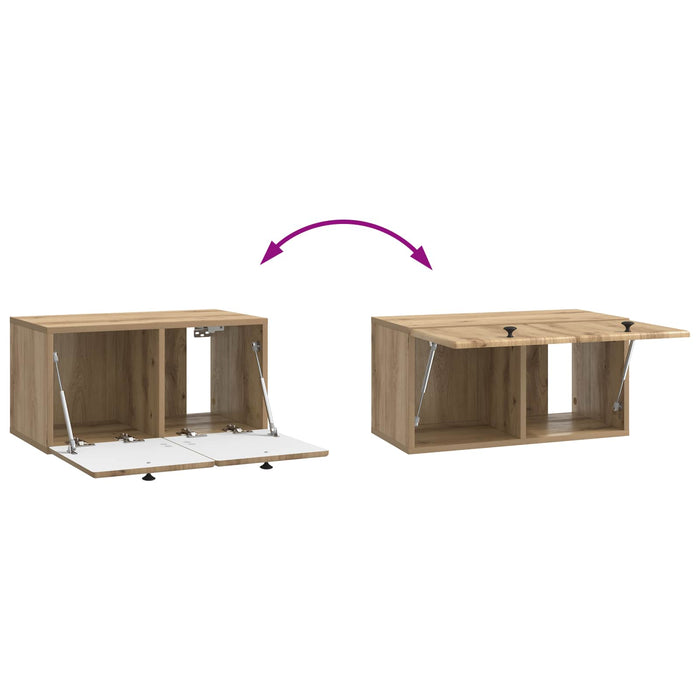 Oglindă TV montată pe perete Stejar Artizanal 59,5 x 31 x 30 cm - WALTI WALTI