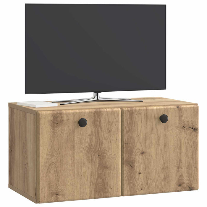Oglindă TV montată pe perete Stejar Artizanal 59,5 x 31 x 30 cm - WALTI WALTI