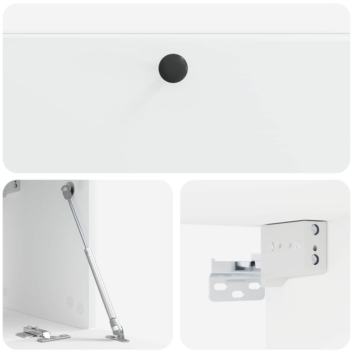 Oglindă TV montată pe perete 78,5 x 31 x 30 cm Alb - WALTI WALTI