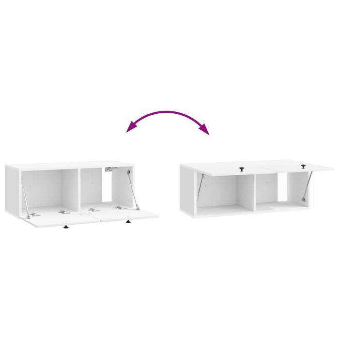 Oglindă TV montată pe perete 78,5 x 31 x 30 cm Alb - WALTI WALTI