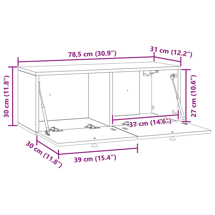 Oglindă TV montată pe perete 78,5 x 31 x 30 cm Alb - WALTI WALTI