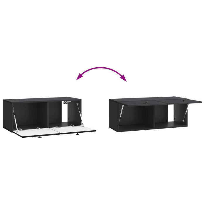 Oglindă TV montată pe perete Pe perete Negru 78,5 x 31 x 30 cm - WALTI WALTI