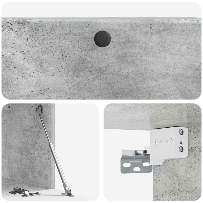 Oglindă TV montată pe perete Gri Beton 78,5 x 31 x 30 cm - WALTI WALTI