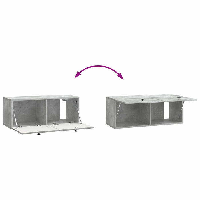 Oglindă TV montată pe perete Gri Beton 78,5 x 31 x 30 cm - WALTI WALTI