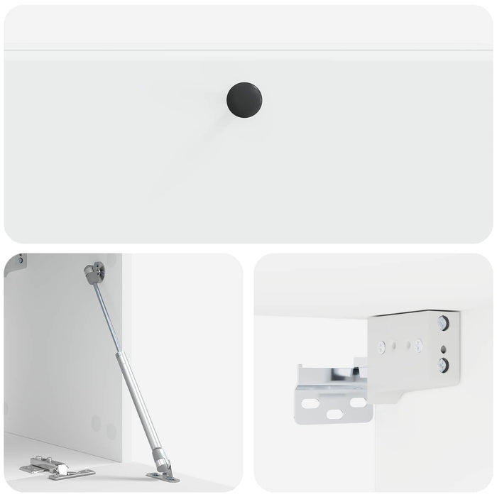 Oglindă TV montată pe perete 98 x 31 x 30 cm Alb Lemn prelucrat - WALTI WALTI