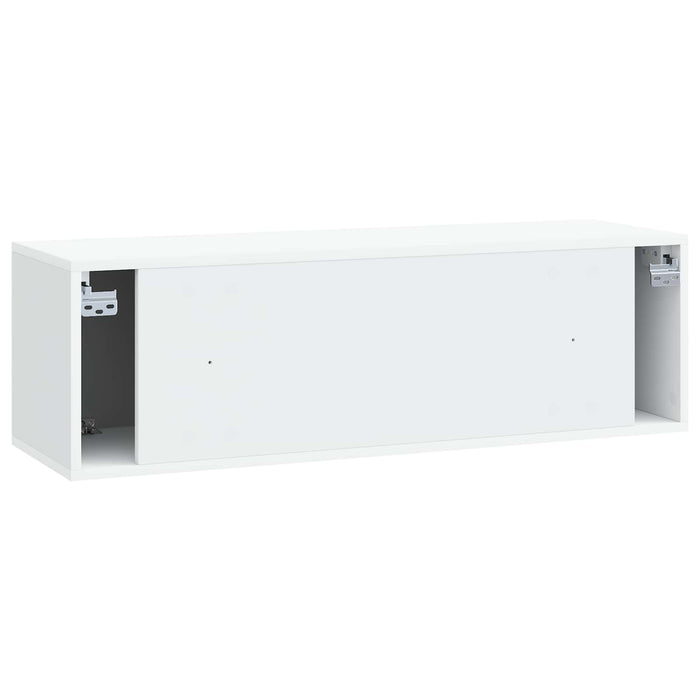 Oglindă TV montată pe perete 98 x 31 x 30 cm Alb Lemn prelucrat - WALTI WALTI
