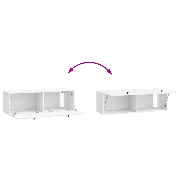 Oglindă TV montată pe perete 98 x 31 x 30 cm Alb Lemn prelucrat - WALTI WALTI