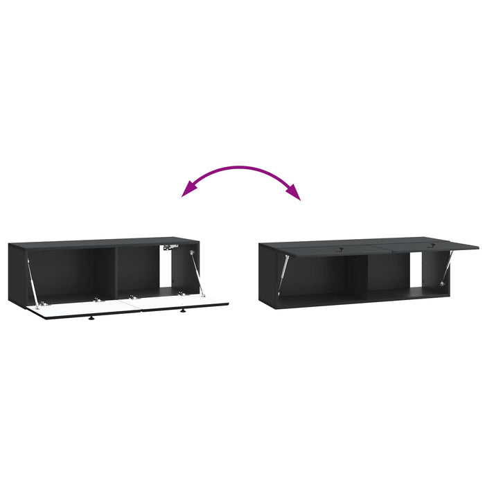 Oglindă TV montată pe perete Pe perete Negru 98 x 31 x 30 cm - WALTI WALTI