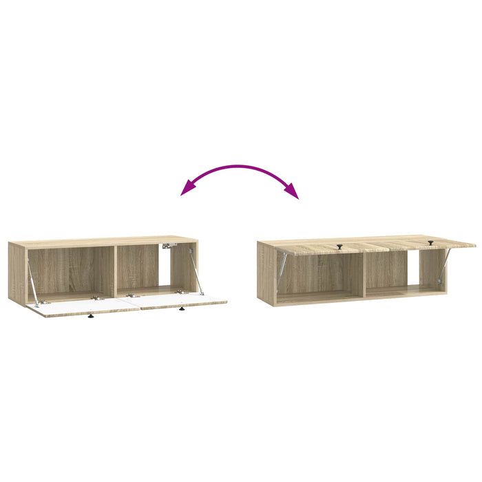 Oglindă TV montată pe perete Stejar Sonoma 98 x 31 x 30 cm - WALTI WALTI