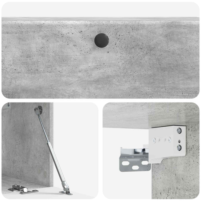 Oglindă TV montată pe perete Gri Beton 98 x 31 x 30 cm - WALTI WALTI