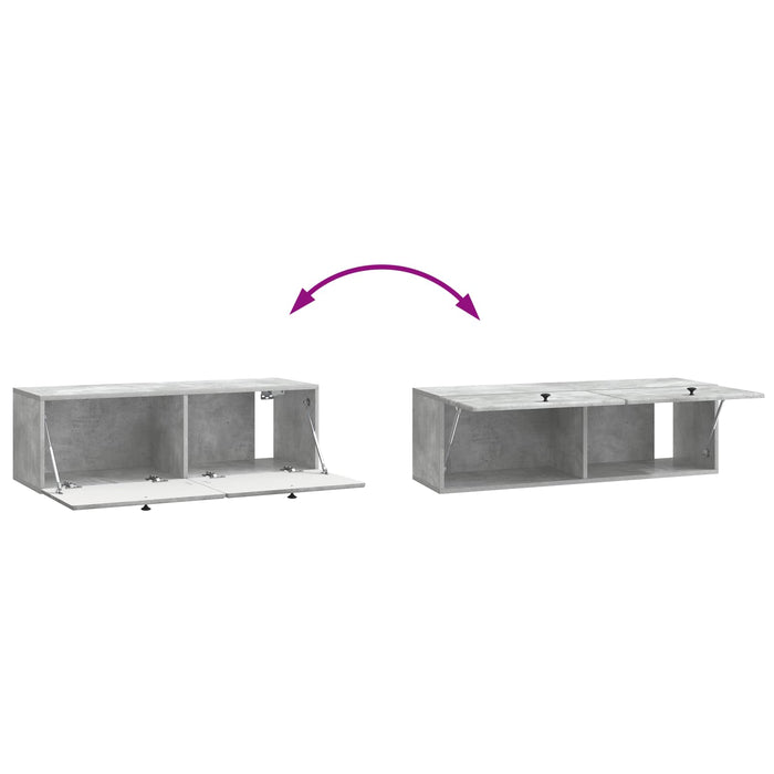 Oglindă TV montată pe perete Gri Beton 98 x 31 x 30 cm - WALTI WALTI