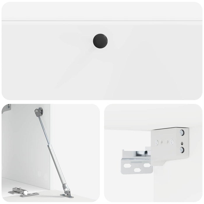 Oglindă TV montată pe perete Alb foarte lucios 98 x 31 x 30 cm - WALTI WALTI