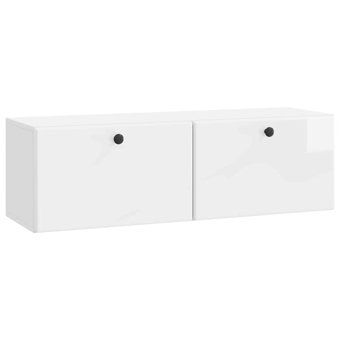 Oglindă TV montată pe perete Alb foarte lucios 98 x 31 x 30 cm - WALTI WALTI