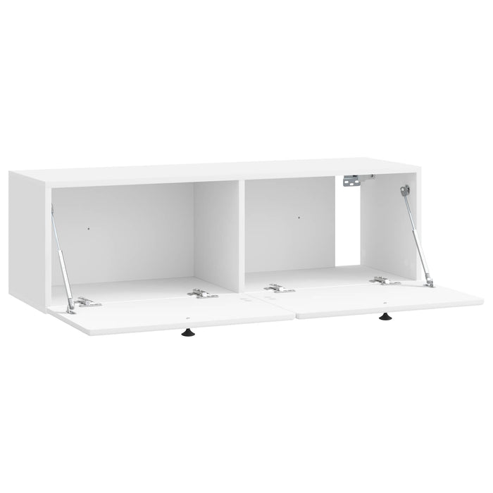 Oglindă TV montată pe perete Alb foarte lucios 98 x 31 x 30 cm - WALTI WALTI