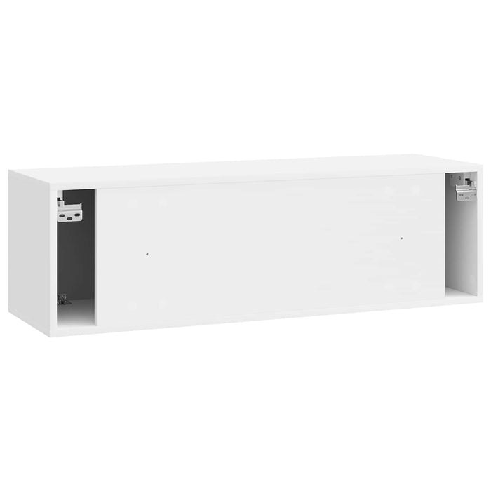 Oglindă TV montată pe perete Alb foarte lucios 98 x 31 x 30 cm - WALTI WALTI
