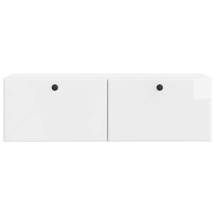 Oglindă TV montată pe perete Alb foarte lucios 98 x 31 x 30 cm - WALTI WALTI