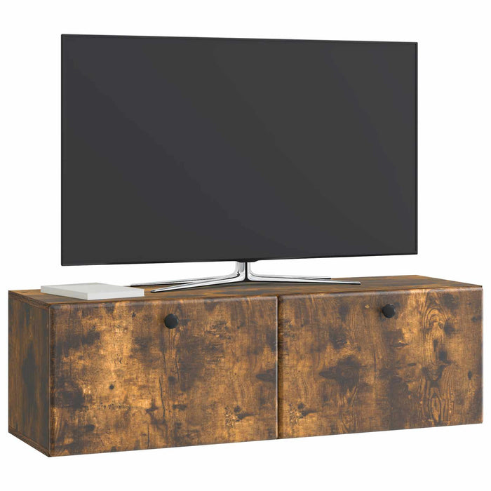 Oglindă TV montată pe perete Stejar fumuriu 98 x 31 x 30 cm - WALTI WALTI