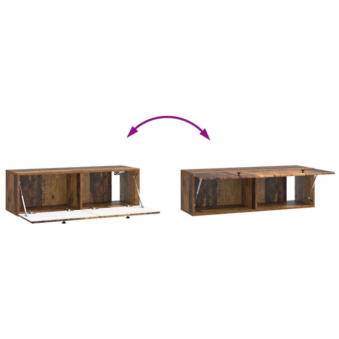 Oglindă TV montată pe perete Lemn vechi 98 x 31 x 30 cm - WALTI WALTI