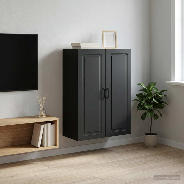Dulap montat pe perete Negru 66 x 34,5 x 90 cm Lemn prelucrat - WALTI WALTI