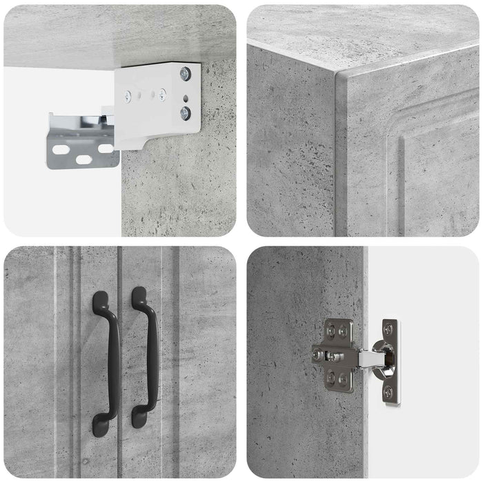 Dulap montat pe perete Gri Beton 66 x 34,5 x 90 cm WALTI