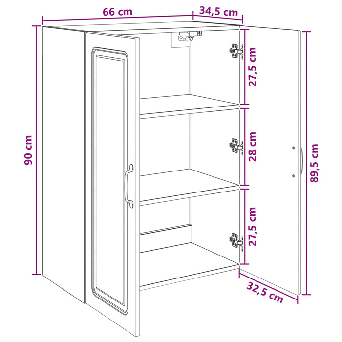 Dulap montat pe perete Gri Beton 66 x 34,5 x 90 cm WALTI