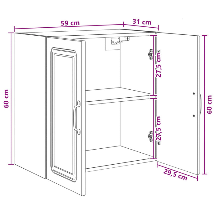 Dulap montat pe perete Negru 59 x 31 x 60 cm Lemn prelucrat WALTI