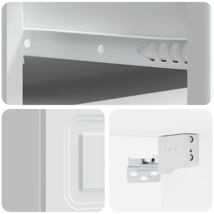 Dulap de noapte suspendat Alb 34,5 x 33 x 20 cm Lemn prelucrat - WALTI WALTI