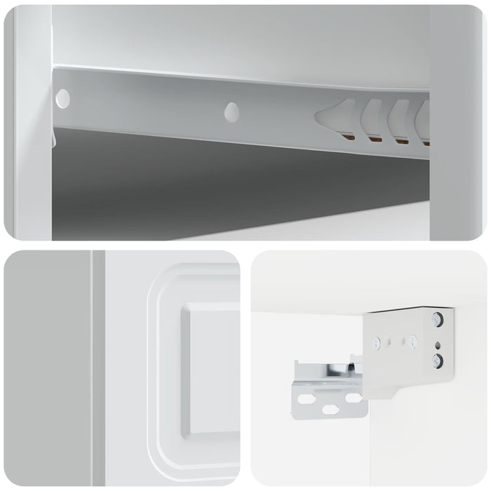 Dulap de noapte suspendat cu sertar 2 pcs Alb 34,5 x 33 x 20 cm - WALTI WALTI